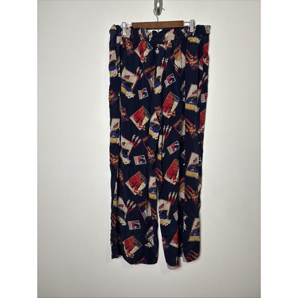 JH Collectibles VTG Silk Pants 22W Wide Leg High Waist Cruise Nautical Whimsical - Picture 2 of 8